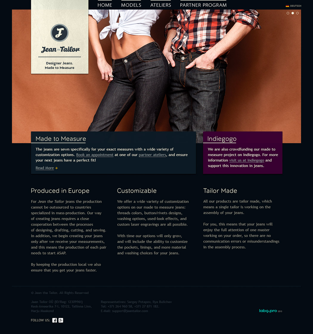 Jean the Tailor Website Design Jean the Tailor Website Design