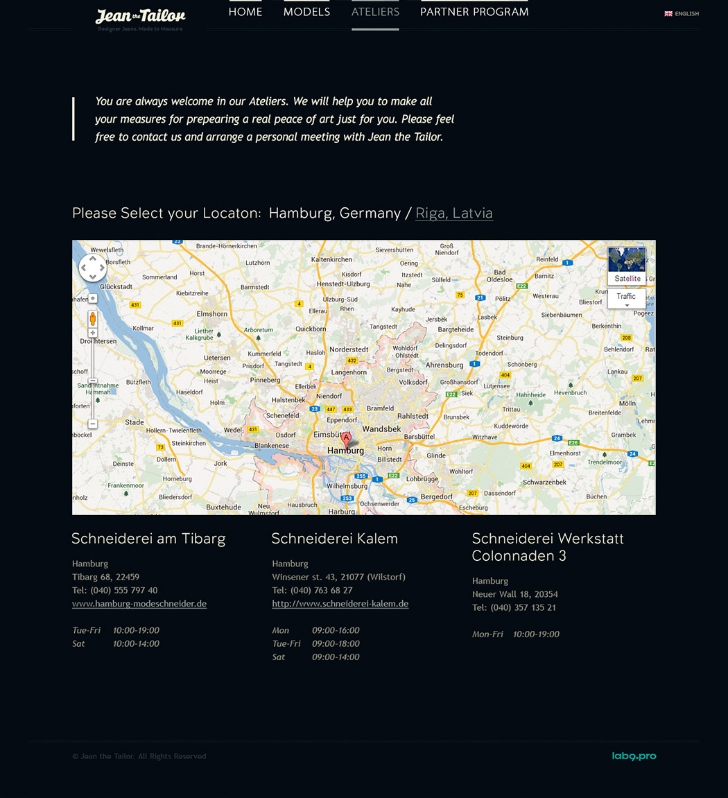 Jean the Tailor Website Design Jean the Tailor Website Design