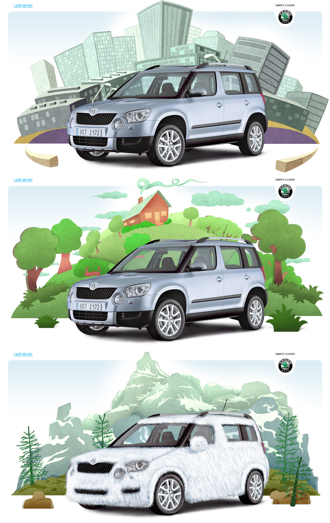 SKODA, hairy Yeti illustration SKODA, hairy Yeti illustration