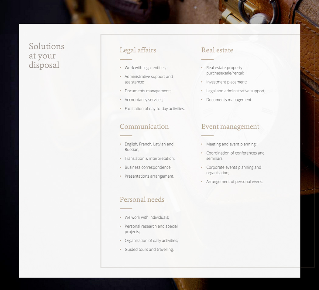 Attaché Baltique landing page design & development Attaché Baltique landing page design & development
